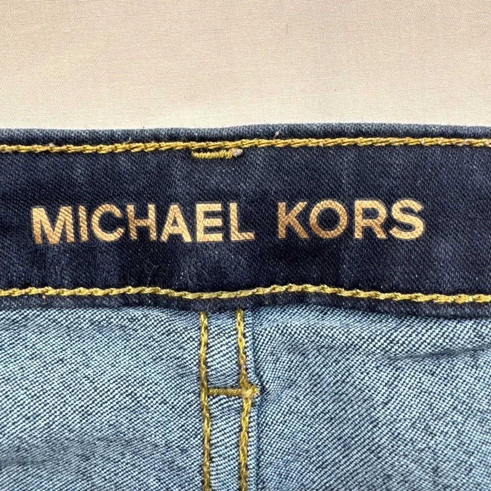 Michael Kors Izzy Cropped Skinny Jeans Womens 6 Blue Denim Dark Wash Streetwear
